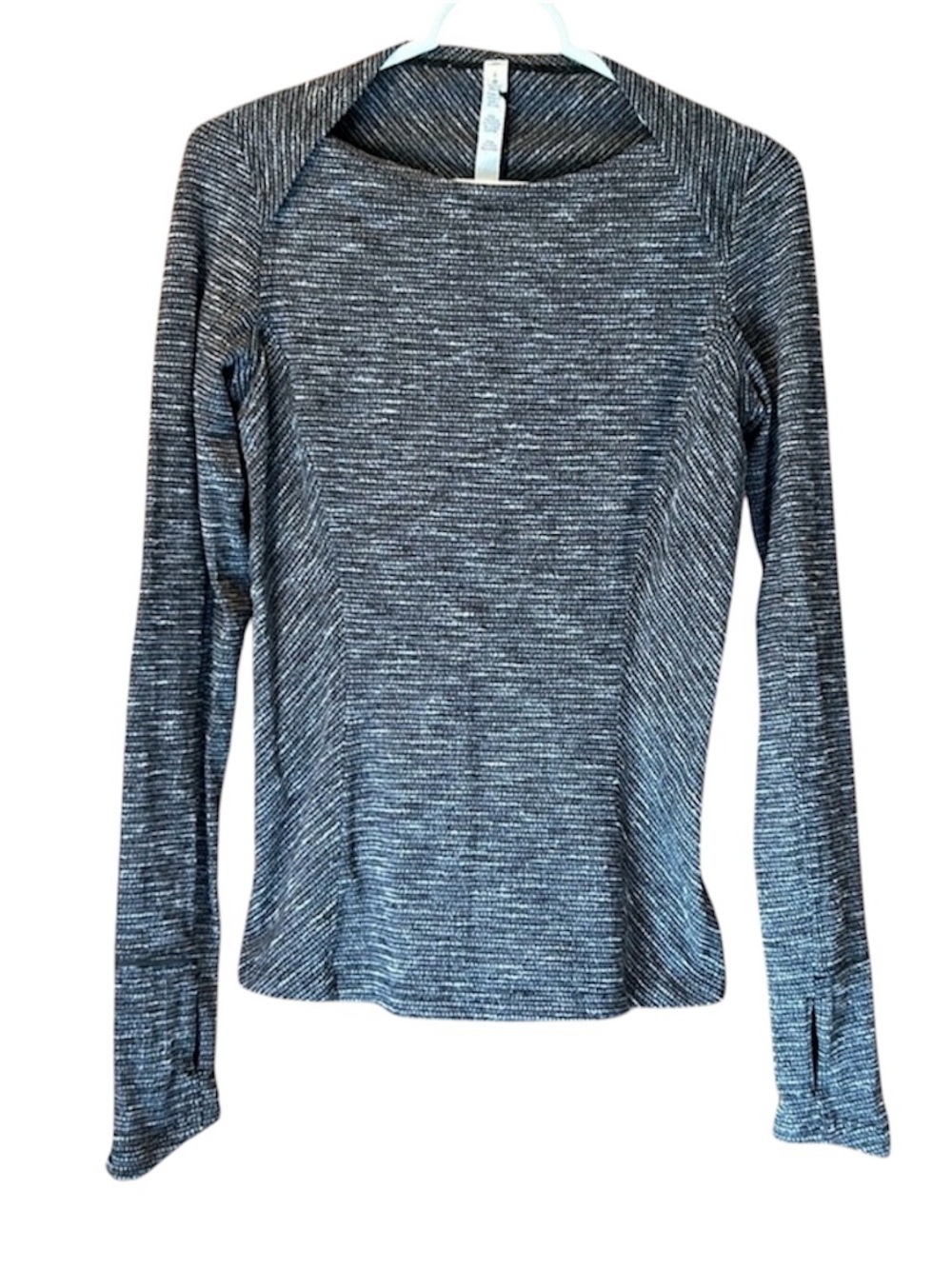 Lululemon Kanto‎ Catch Me Long Sleeve Shirt Coco Pique Black White Rulu Size 6